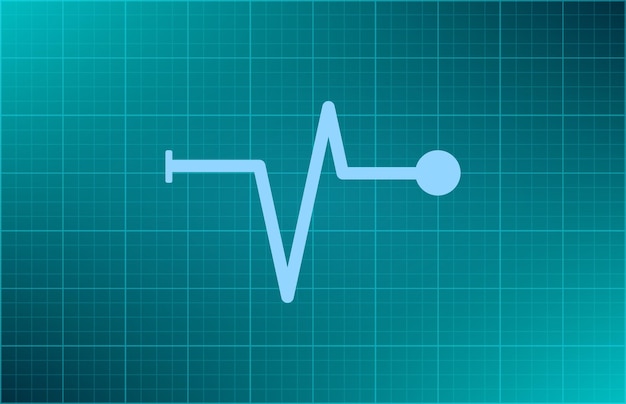 Symbole du cardiogramme Illustration vectorielle sur fond bleu Eps 10