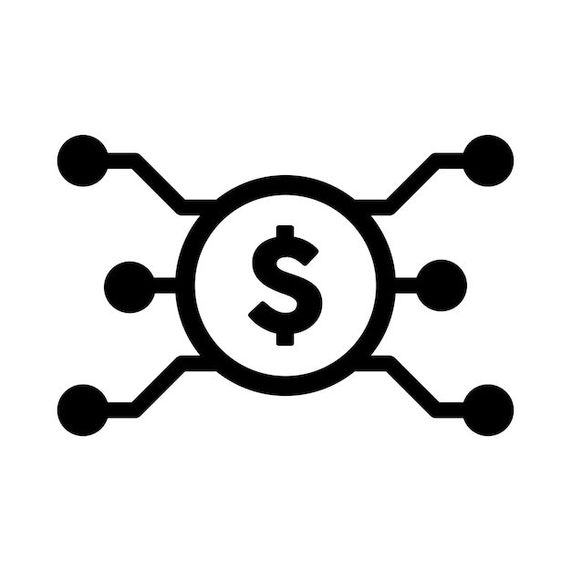 Symbole Du Dollar Numérique, Icône, Monnaie Vectorielle Pour Les Transactions Numériques Pour Les Actifs Et Le Portefeuille