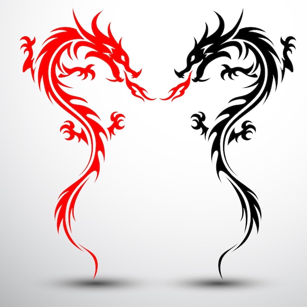 Vecteur symbole du dragon chinois 1