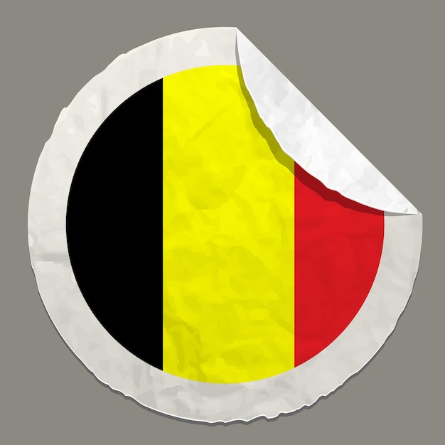 Symbole Du Drapeau Belge Sur Une étiquette En Papier