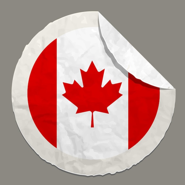 Symbole Du Drapeau Du Canada Sur Une étiquette En Papier