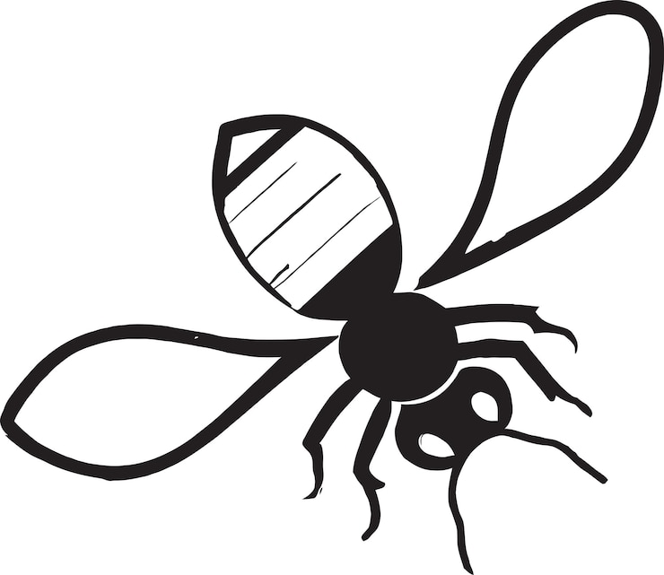 Vecteur symbole du logo de l'abeille occupée