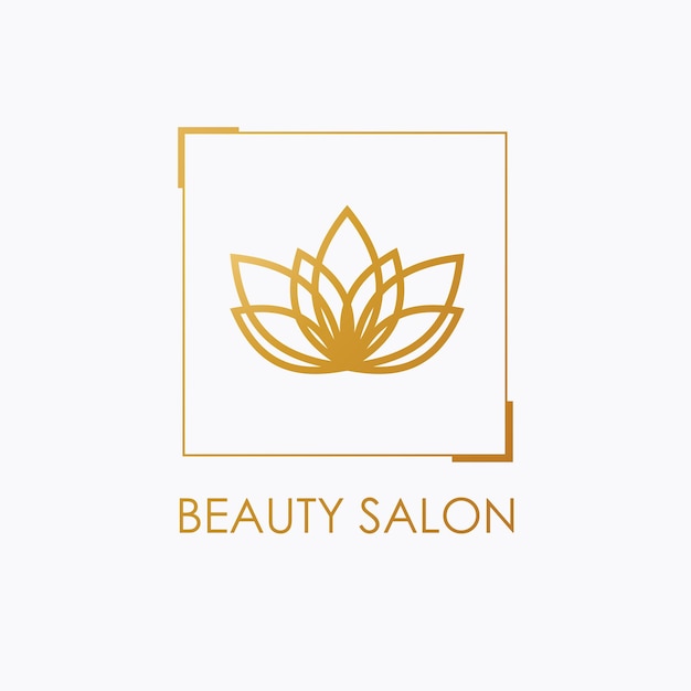 Symbole du Lotus doré Étiquettes florales vectorielles pour l'industrie du bien-être et du yoga