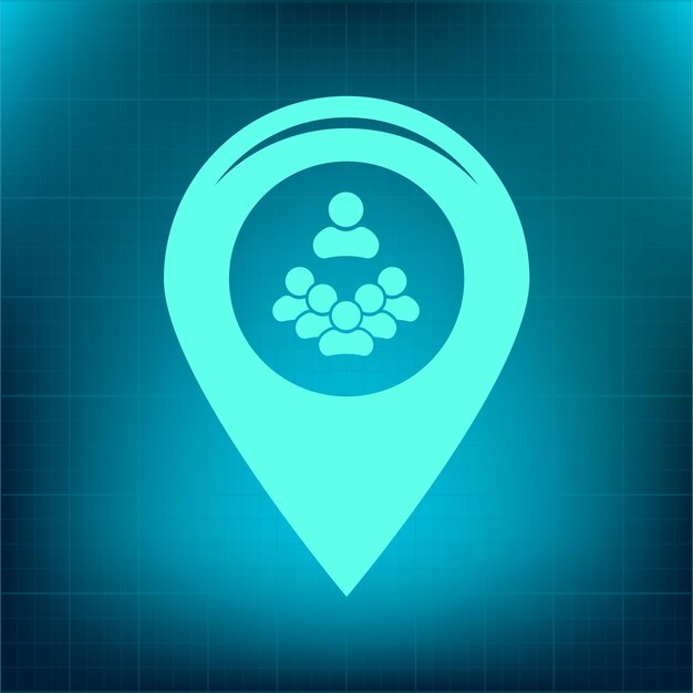 Le symbole du navigateur de la carte marque l'icône vectorielle
