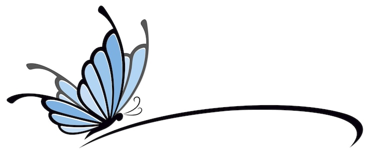 Vecteur un symbole du papillon stylisé bleu