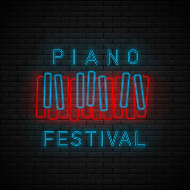 Symbole Du Piano Au Néon