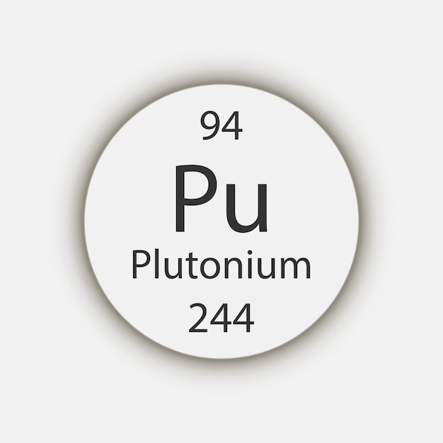 Vecteur symbole du plutonium élément chimique du tableau périodique illustration vectorielle