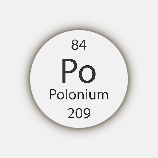 Symbole Du Polonium élément Chimique Du Tableau Périodique Illustration Vectorielle