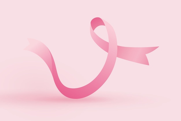 Symbole du ruban rose de la campagne de sensibilisation au cancer du sein chez les femmes en octobre