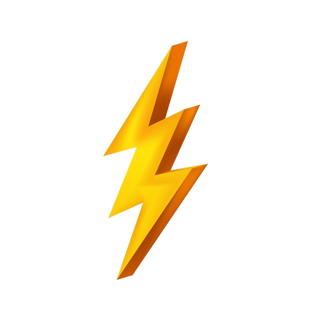 Symbole d'éclairage jaune avec gradient Icône de charge en 3D