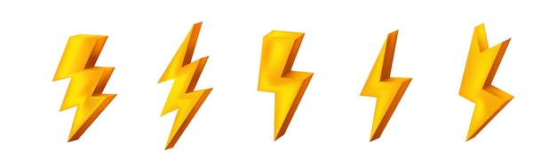 Symbole d'éclairage jaune avec gradient Icône de charge en 3D