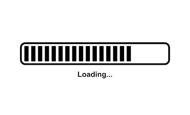 Symbole de l'écran de progression de la barre de chargement