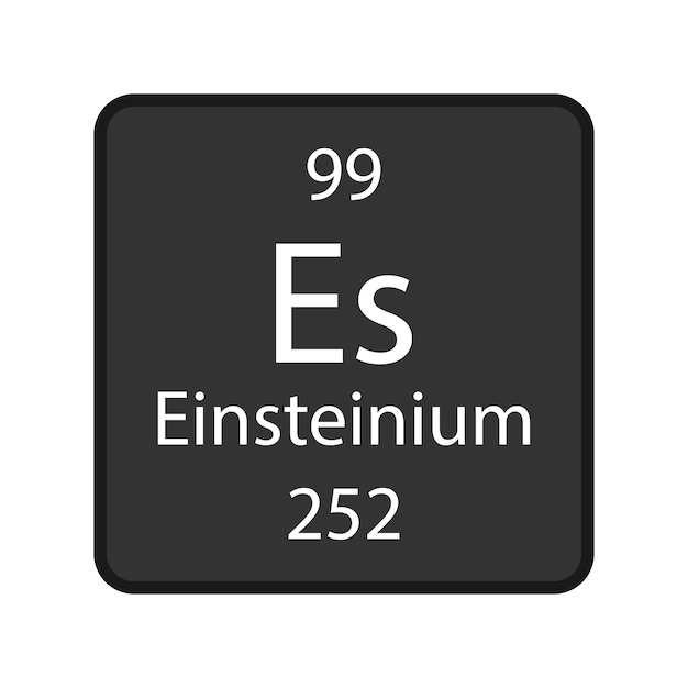 Symbole Einsteinium Élément chimique du tableau périodique Illustration vectorielle