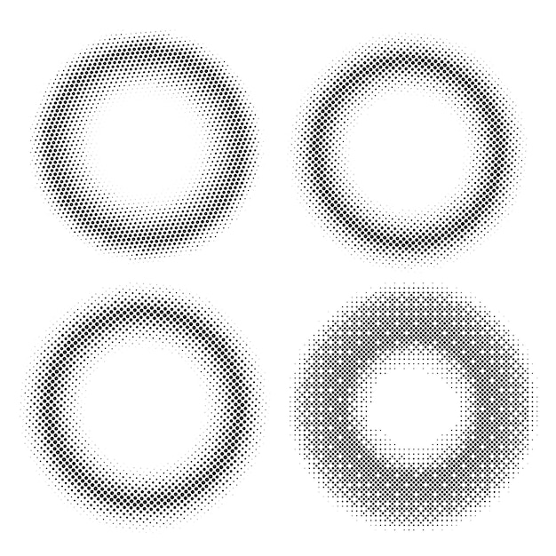 Vecteur symbole des éléments de conception icône modifiable cercles de demi-teintes motif de points de demi-teintes sur fond blanc illustration vectorielle eps 10 cadre avec des points aléatoires abstraits noirs pour la technologie cosmétique