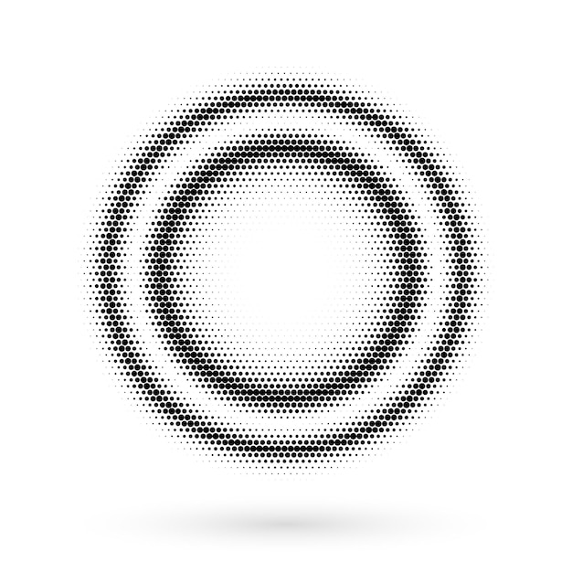 Symbole d'éléments de conception Icône modifiable Motif de cercle de demi-teintes noir sur fond blanc Illustration vectorielle eps 10 avec des points aléatoires Forme graphique de données de points pour la page de mise en page du livret Bannière de newsletters