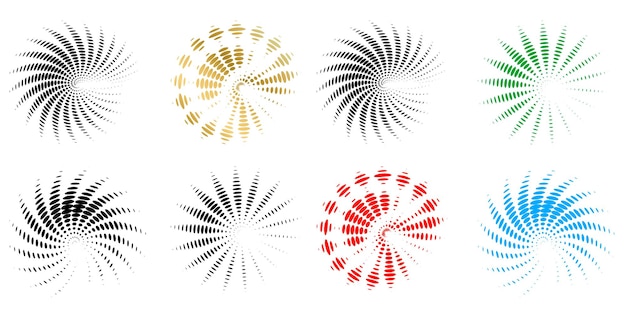 Vecteur symbole d'éléments de conception de jeu motif de cercle de points de cadre de demi-teinte modifiable sur fond blanc illustration vectorielle eps 10 cadre avec des points aléatoires noirs icône de bordure ronde utilisant le texte de points de cercle de demi-teinte