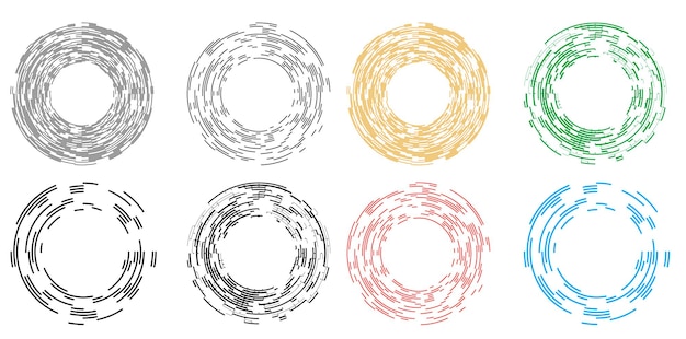 Symbole d'éléments de conception de jeu Motif de cercle de points de cadre de demi-teinte modifiable sur fond blanc Illustration vectorielle eps 10 cadre avec des points aléatoires noirs Icône de bordure ronde utilisant le texte de points de cercle de demi-teinte
