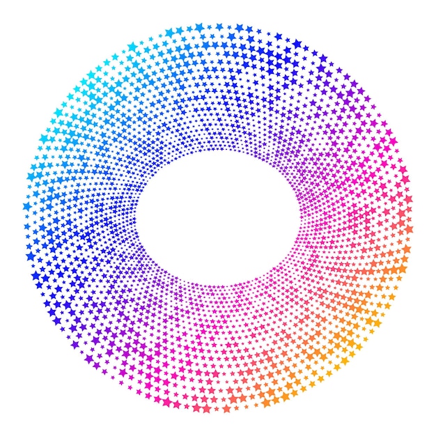 Symbole d'éléments de conception Motif de cercle de points de cadre de demi-teintes de couleur modifiable sur fond blanc Illustration vectorielle eps 10 cadre avec des points aléatoires noirs Icône de bordure ronde utilisant des points de cercle de demi-teintes textu