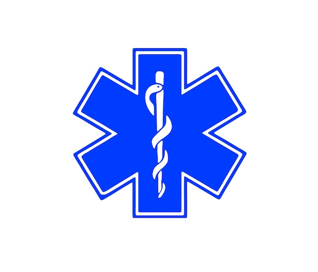 Symbole De L'emblème De L'étoile Paramédicale D'urgence De La Vie Isolé Sur Fond Blanc
