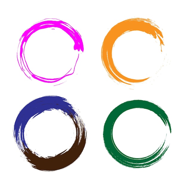 Symbole enso dessiné à la main Cercle d'encre brossé AVC cercle aquarelle brossé forme ronde