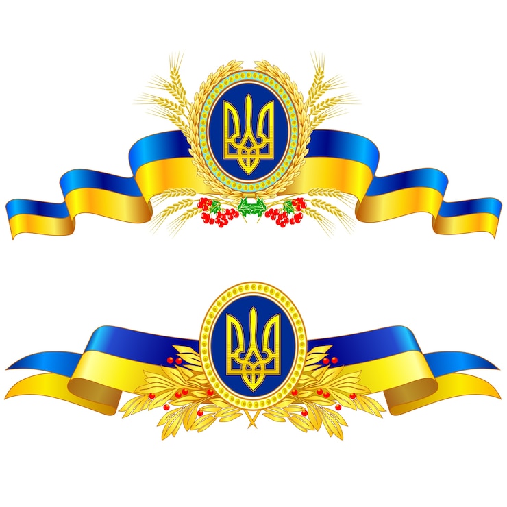 Vecteur symbole d&#39;état ukrainien avec ruban.
