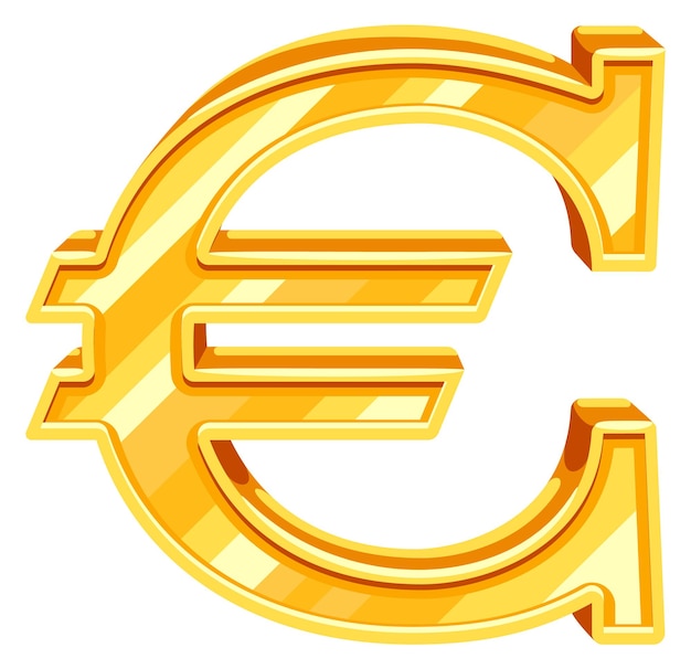 Vecteur le symbole de l'euro en or symbole de la richesse icône d'affaires