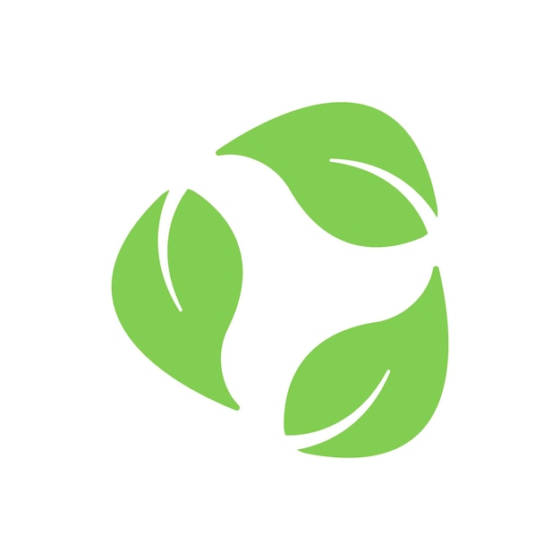 Symbole de feuille verte circulaire sur fond blanc