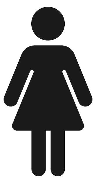 Vecteur symbole de la figure féminine icône de la silhouette de la femme noire