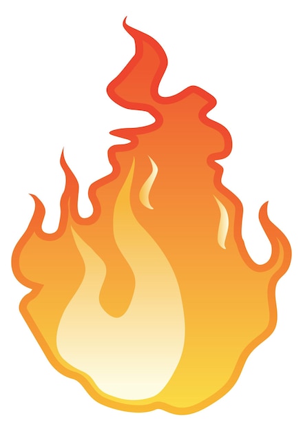 Symbole de flamme chaude Icône de feu brûlant de dessin animé