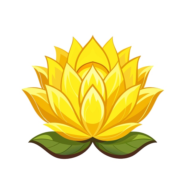 Symbole De Fleur De Lotus Lily D'eau Jaune Sur Blanc