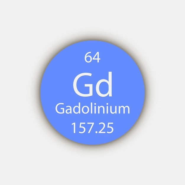 Symbole de gadolinium Élément chimique du tableau périodique Illustration vectorielle