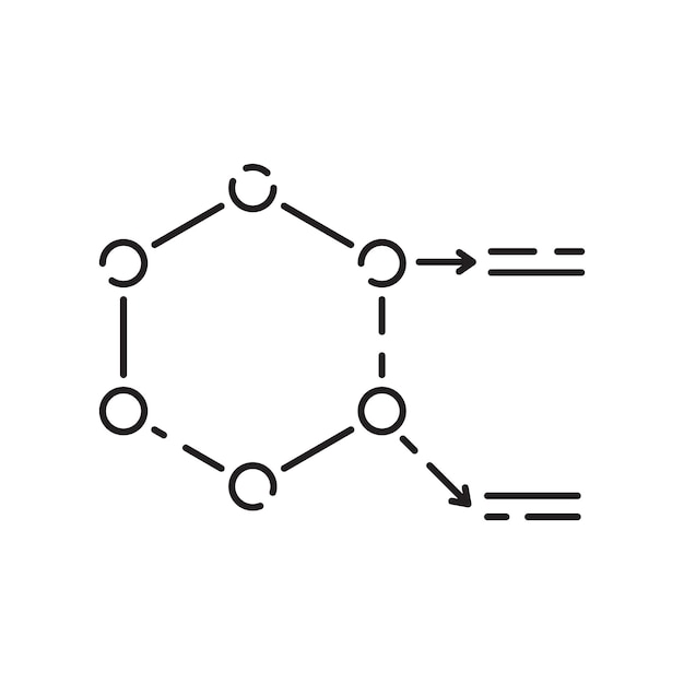 Symbole de génie génétique icône de ligne vectorielle biochimie et génétique pictogramme de course graphique pour la conception Web concept de symbole vectoriel de haute qualité