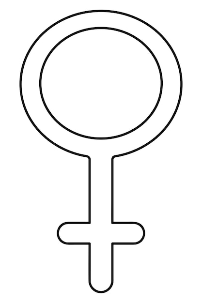 Symbole de genre dans le style doodle Miroir féminin de Vénus