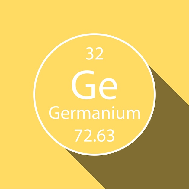 Vecteur symbole de germanium avec ombre portée élément chimique du tableau périodique illustration vectorielle