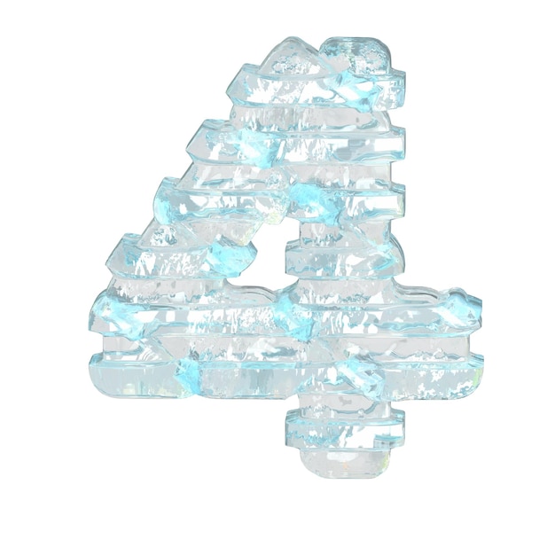 Symbole De Glace Avec De Fines Lanières Horizontales Numéro 4