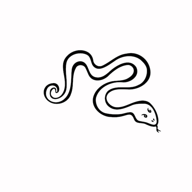 Symbole Horoscope Oriental De La Ligne Et Du Vecteur Du Serpent De La Sagesse