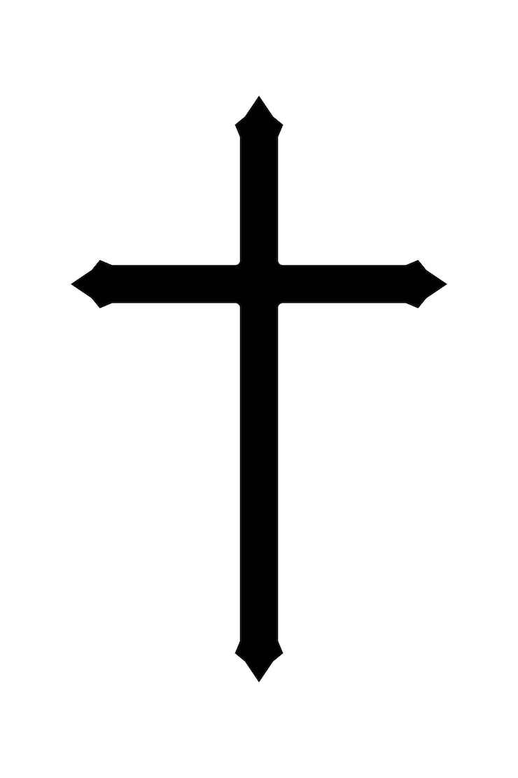 Vecteur symbole d'icône de crucifix chrétien illustration vectorielle plane
