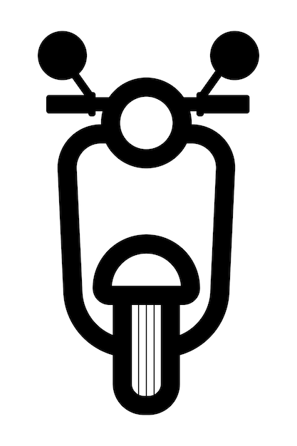Vecteur le symbole de l'icône du scooter est un vecteur plat.