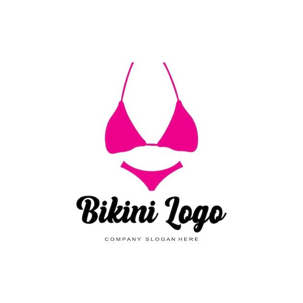 Vecteur symbole d'icône de logo de bikini de vêtements pour femmes sexy d'été