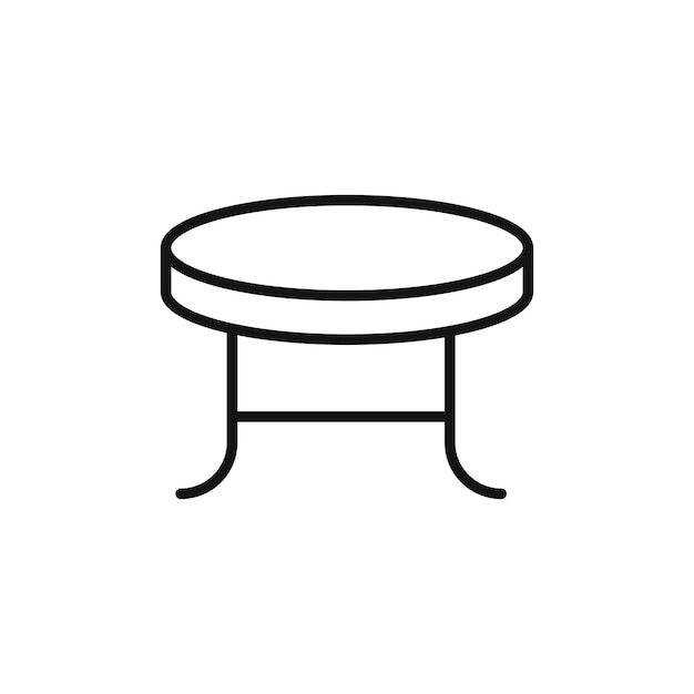 le symbole de l'icône de la table à café sur fond blanc