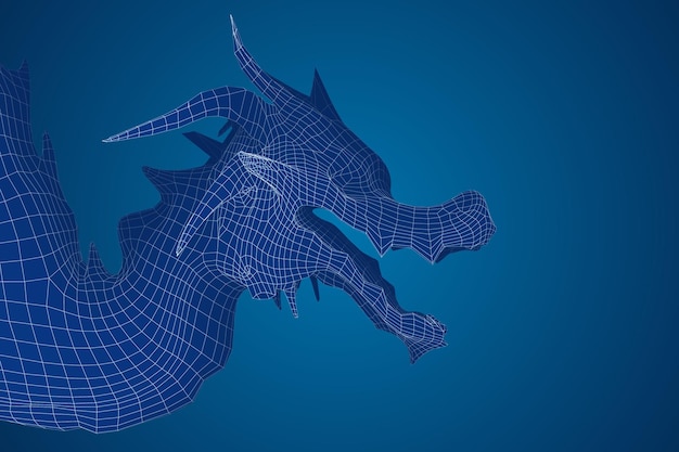Symbole de l'illustration 3d du vecteur de cerf-volant de dragon volant long du nouvel an chinois