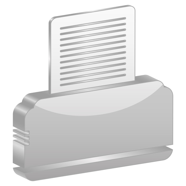 Vecteur symbole d'imprimante gris sur fond blanc illustration vectorielle