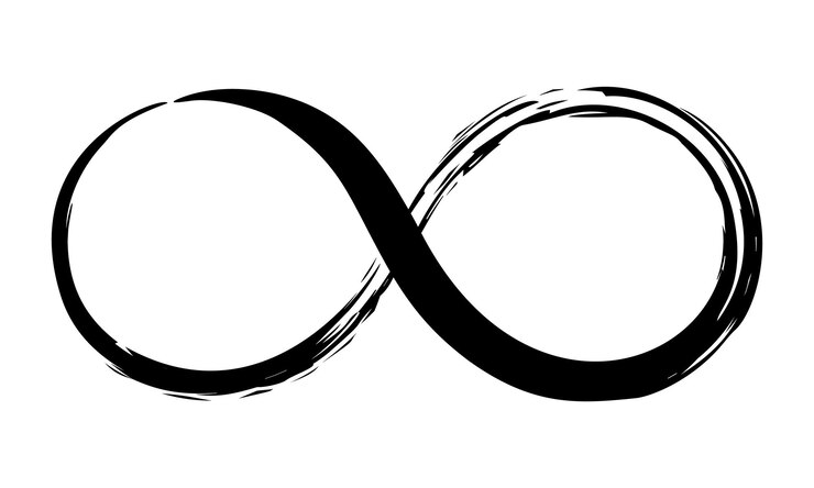 Symbole de l'infini peint à la main avec un coup de pinceau d'encre