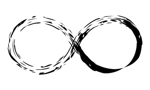 Vecteur symbole de l'infini peint à la main avec un coup de pinceau d'encre