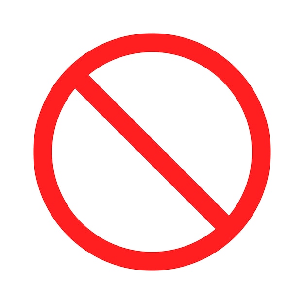 Symbole d'interdiction L'avertissement est interdit d'entrer Icône d'avertissement de cercle rouge Non autorisé Signe Illustration du panneau de signalisation dans un style plat Illustration vectorielle