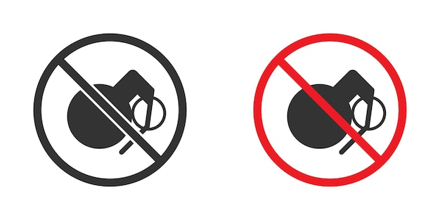 Symbole interdit de grenade Illustration vectorielle