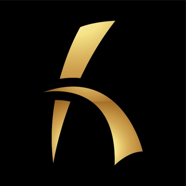 Symbole de la lettre d'or H sur une icône de fond noir 8