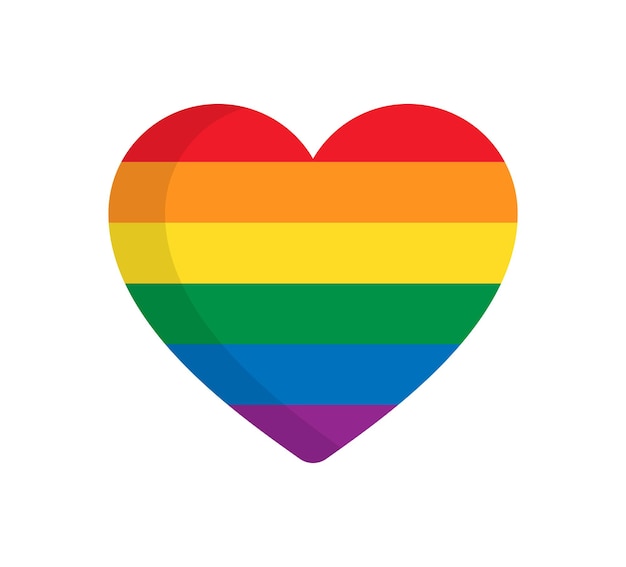 Vecteur symbole lgbt avec coeur arc-en-ciel homosexuel