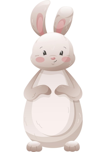 Symbole De Lièvre De Lapin De Dessin Animé De 2023 En Pleine Croissance Sur Fond Transparent