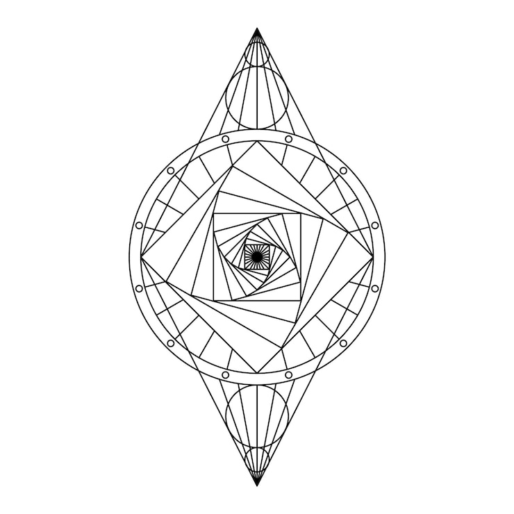 Vecteur symbole de ligne d'élément géométrique noir